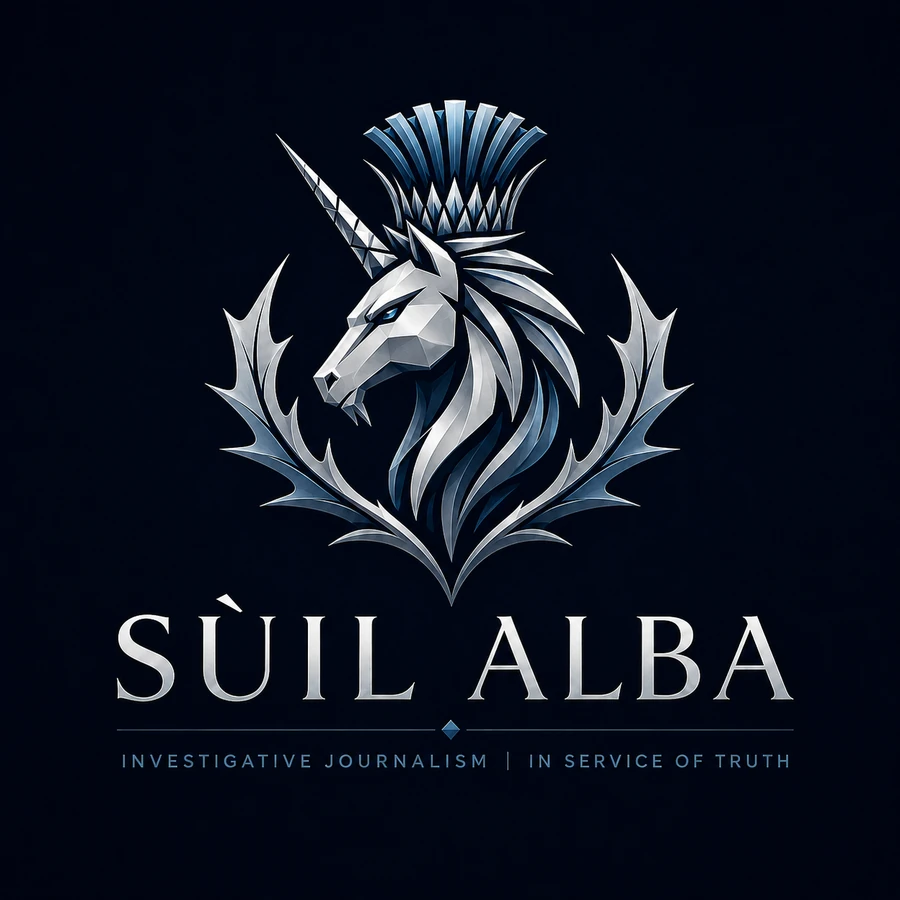 SÙIL ALBA unicorn and thistle crest